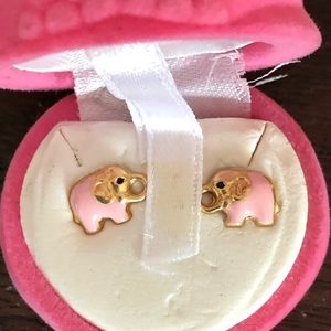 Pink/Gold Children’s Elephant Earrings